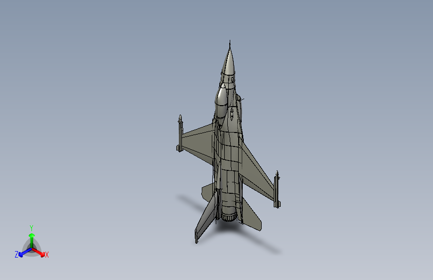 M3852-F-16战斗机模型图设计三维Stp无参