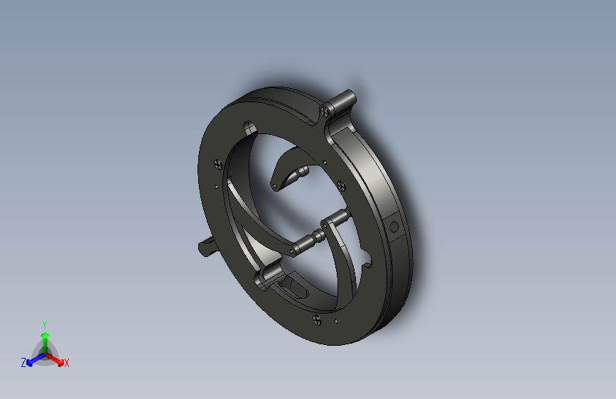 M4014-自定心透镜架模型图三维SW2016无参