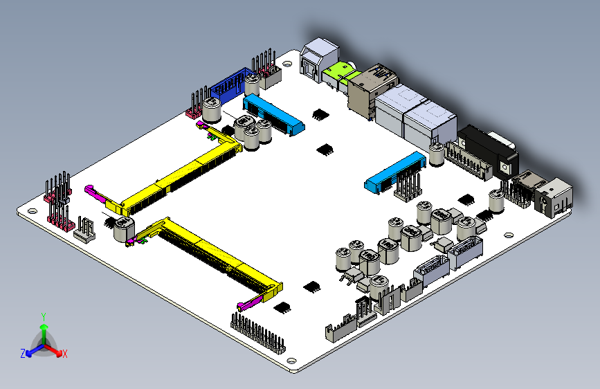 M4463-工控机主板三维模型三维SW2016带参