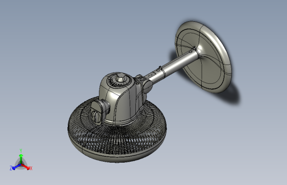 M4557-落地电风扇结构设计三维Creo4.0带参