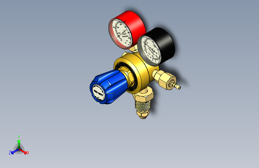 M4566-气瓶减压阀设计模型三维SW2014带参