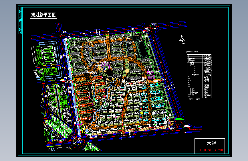 某居住区修建性详细规划总平面图