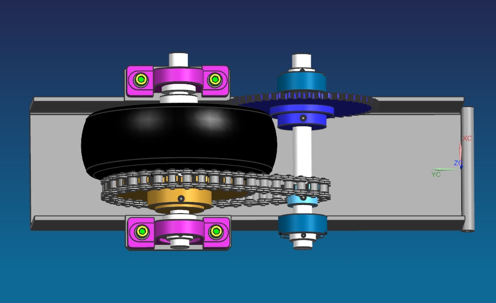 M6563-轴承轮子链条三维UG4.0带参