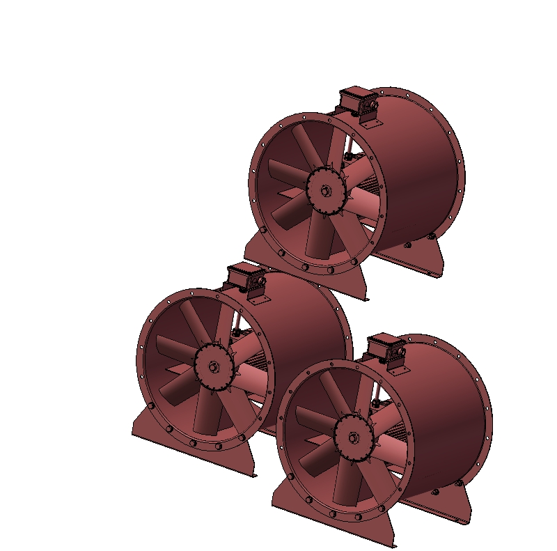 M6629-3款UVIC系类轴流风机模型三维SW2013无参