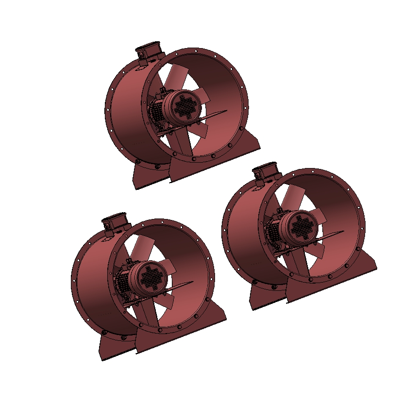 M6629-3款UVIC系类轴流风机模型三维SW2013无参