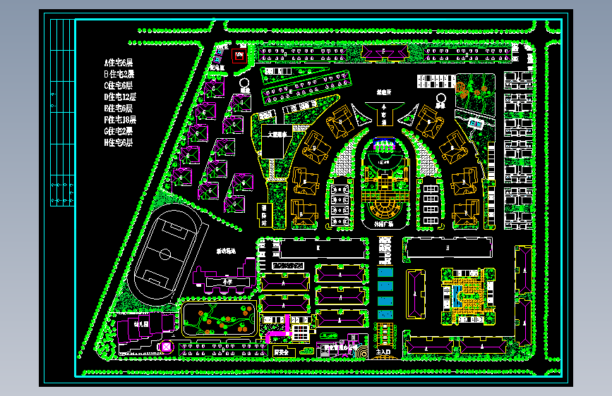 3000人小区规划图纸