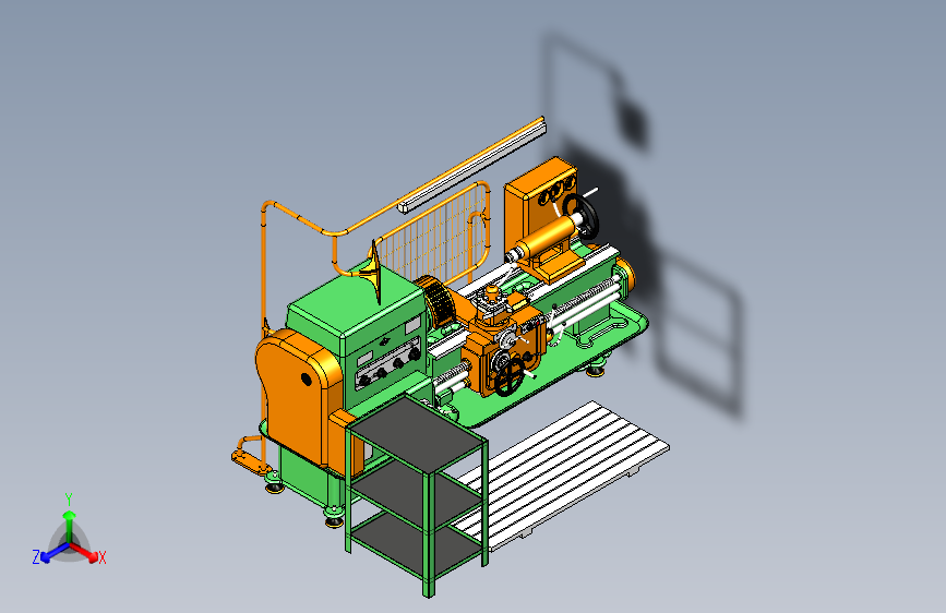 W2527-LatheMachine1K62车床数模sw20可编辑