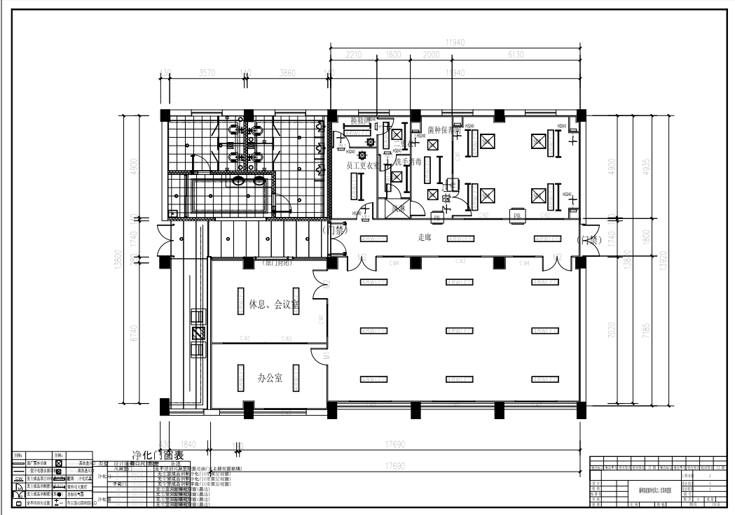 M0522-菌种实验室万级净化工程项目CAD