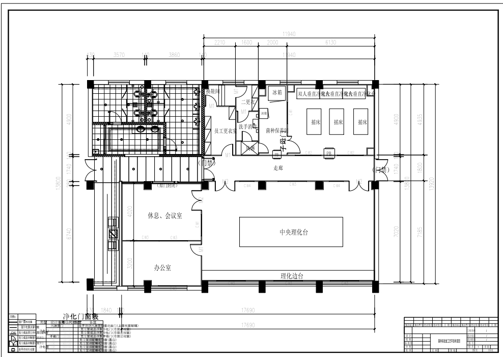 M0522-菌种实验室万级净化工程项目CAD