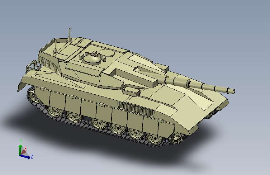 Merkava 3梅卡瓦3主战坦克简易模型3D图纸图纸 x_t格式