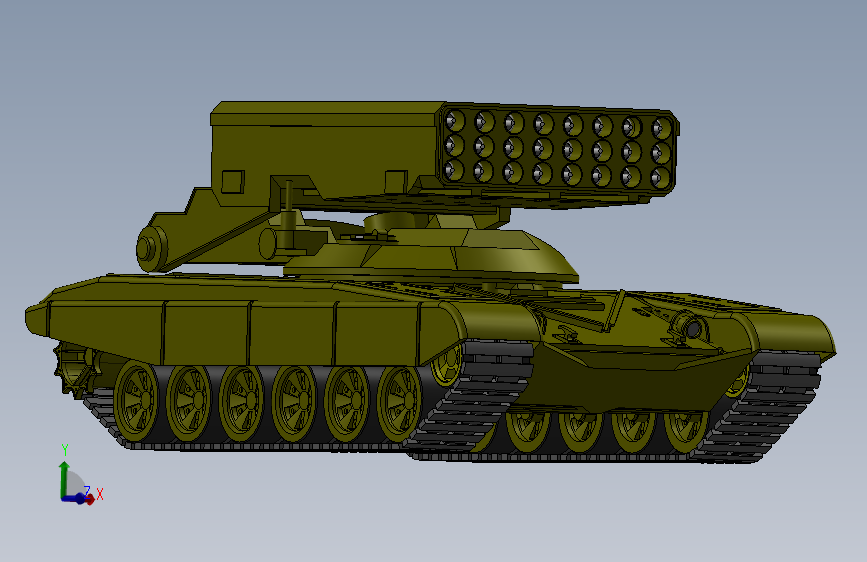 TOS-2A阿玛塔火箭炮模型3D图纸 STEP格式