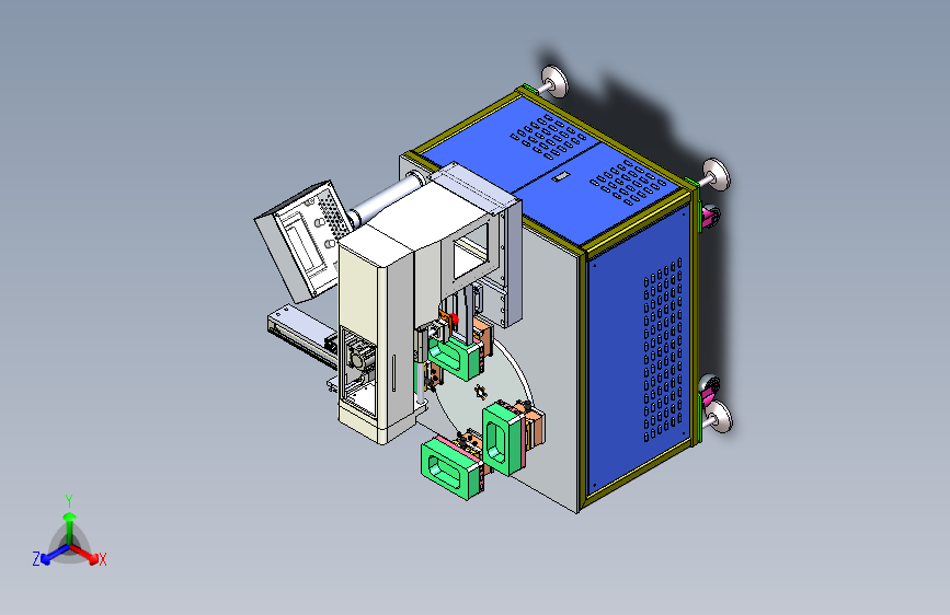 四工位转盘移印机3D数模图纸 Solidworks20设计