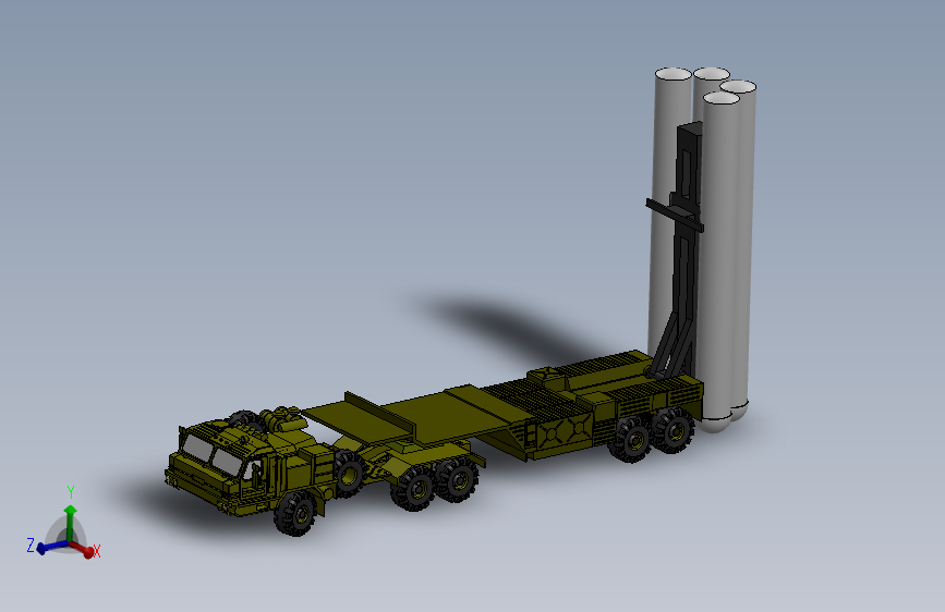 C-400俄式防空导Dan车3D数模图纸 STEP格式