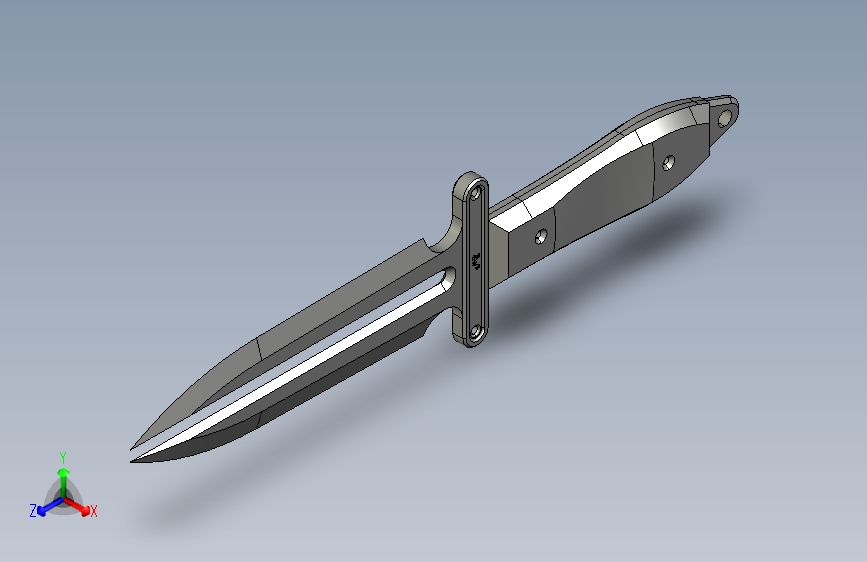 Messer 30开叉匕首3D数模图纸 STP格式