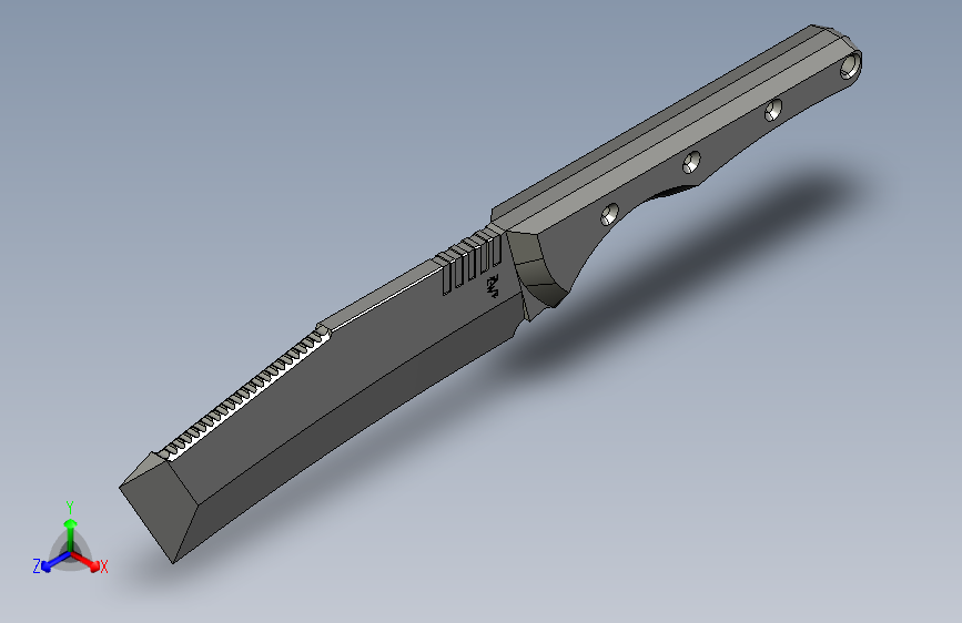 Messer 32 砍刀模型3D图纸 STP格式