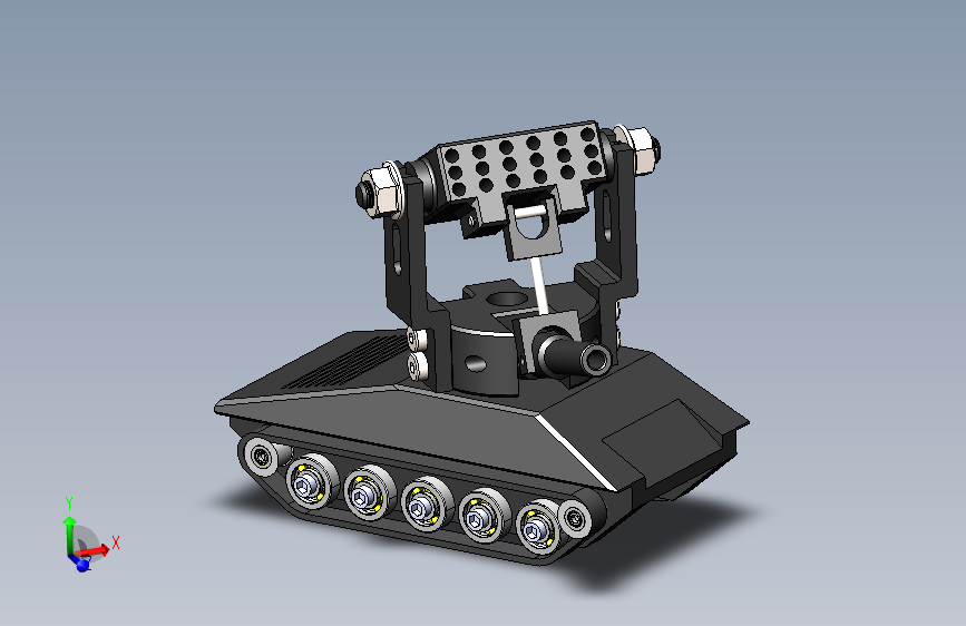 tank-mounted简易坦克造型3D数模图纸 Solidworks设计 附IGS