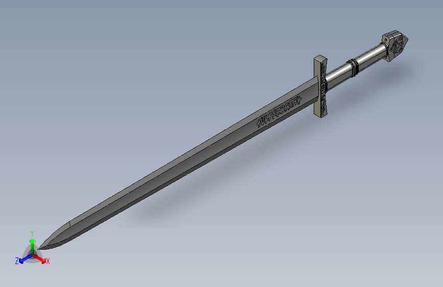 Viking Sword维京人长剑模型3D图纸 STP格式