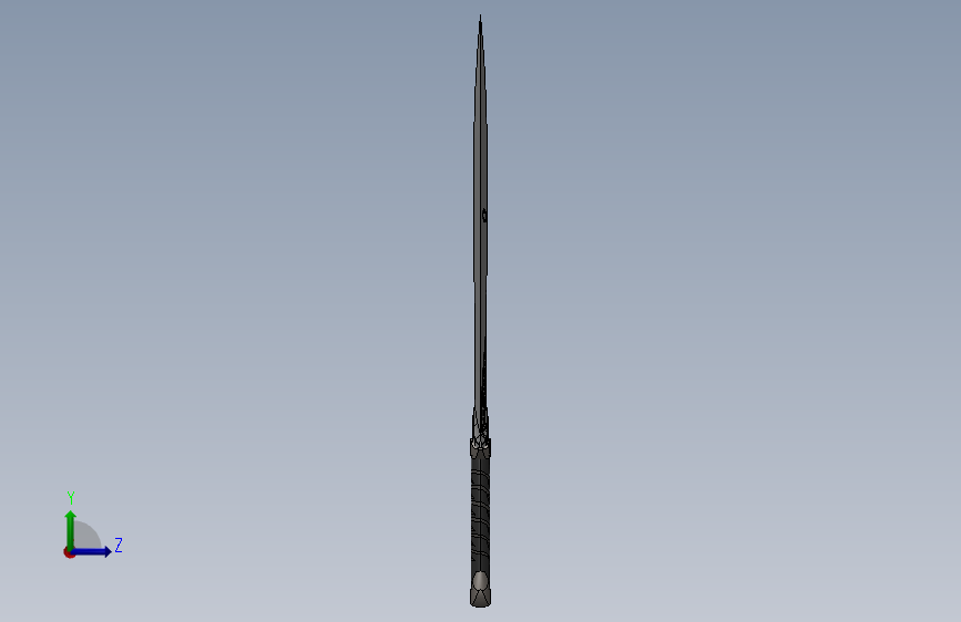 Sting bilbo sword宝剑模型3D图纸 Solidworks18设计 左侧视图