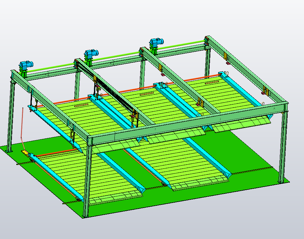 M0362-二层链条立体车库三维模型三维SW2016带参