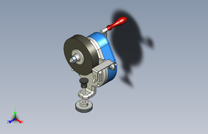 M1716-手摇式砂轮机设计三维inventor2021带参1041480200不发