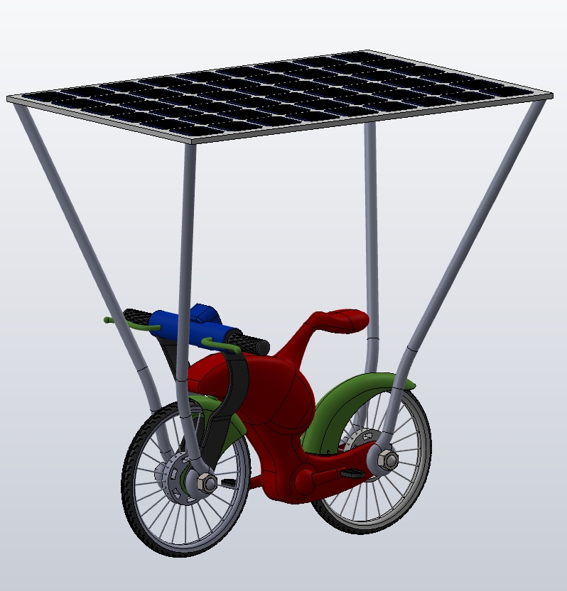 M2822-创意太阳能自行车三维SW2021带参