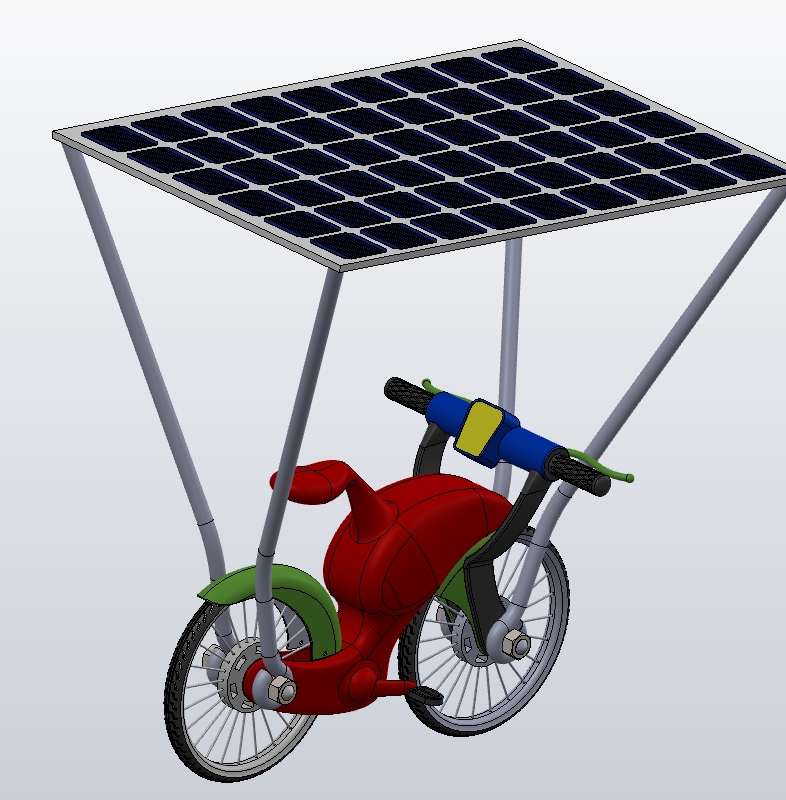 M2822-创意太阳能自行车三维SW2021带参