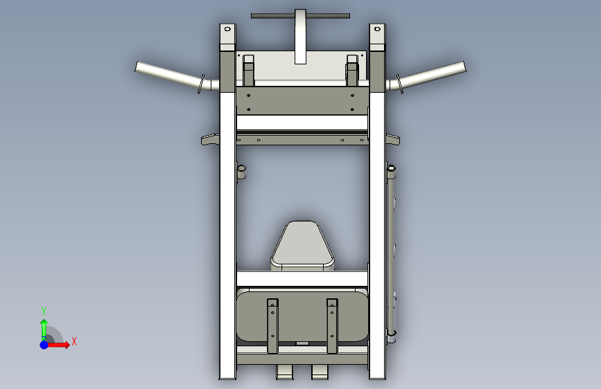 M2856-倒蹬机训练器三维SW2014带参 正面视图