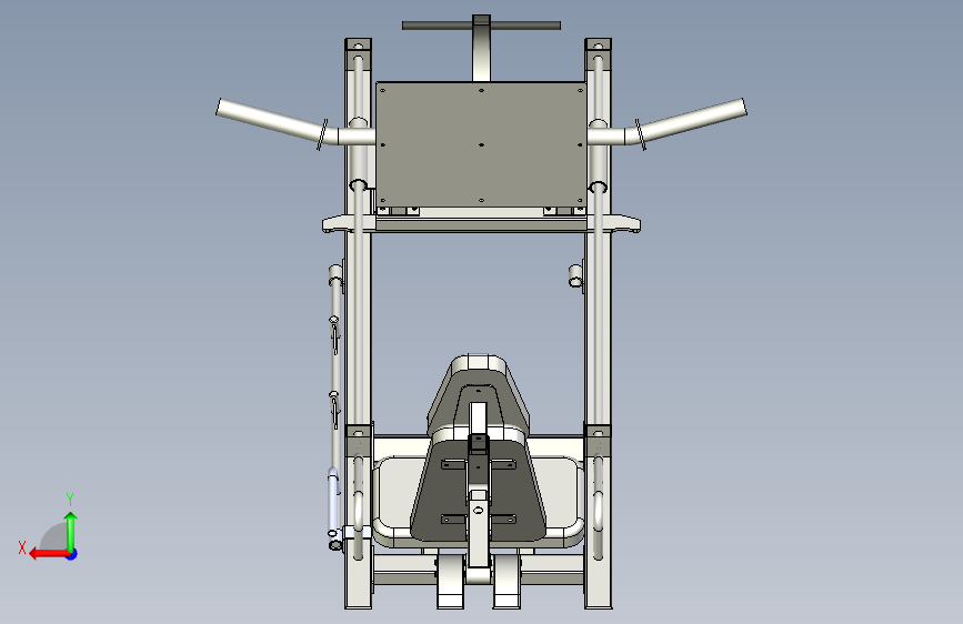M2856-倒蹬机训练器三维SW2014带参 背面视图