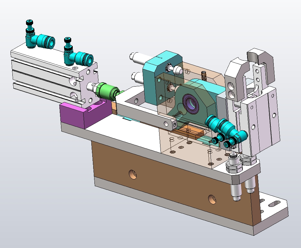 M3425-直动连杆式90°翻转夹取搬运机构三维SW2016带参