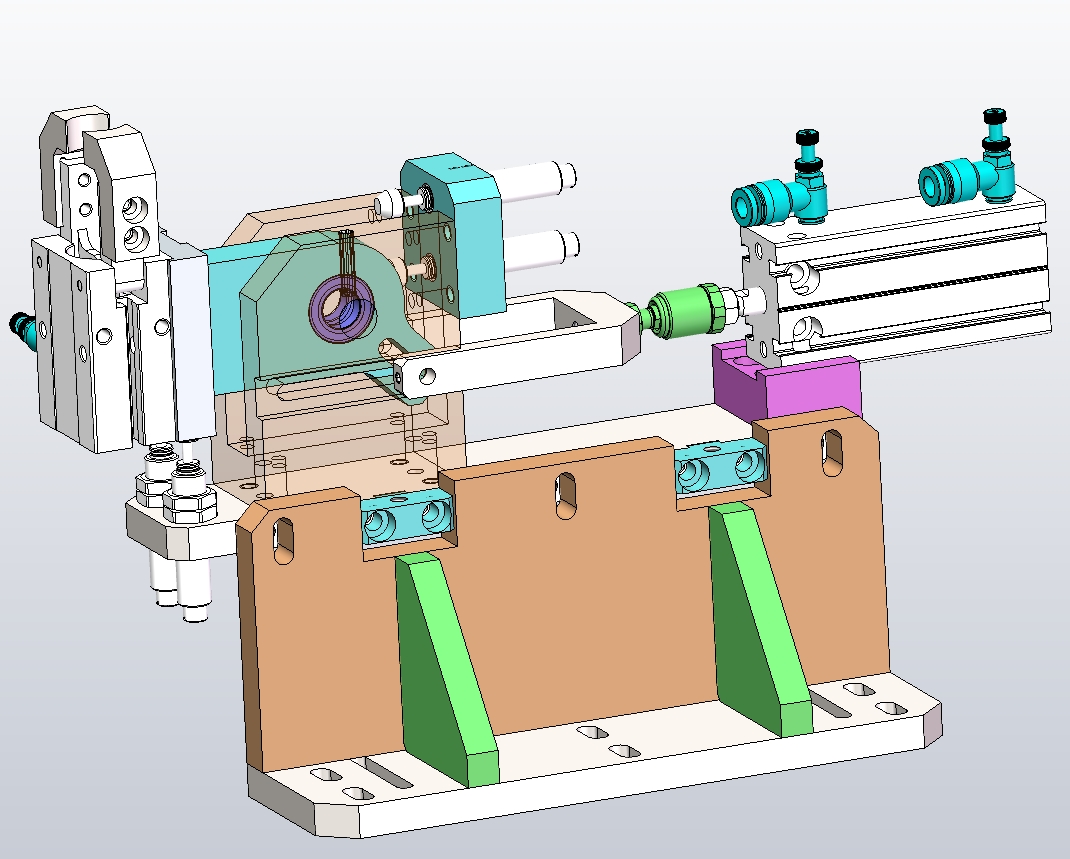 M3425-直动连杆式90°翻转夹取搬运机构三维SW2016带参