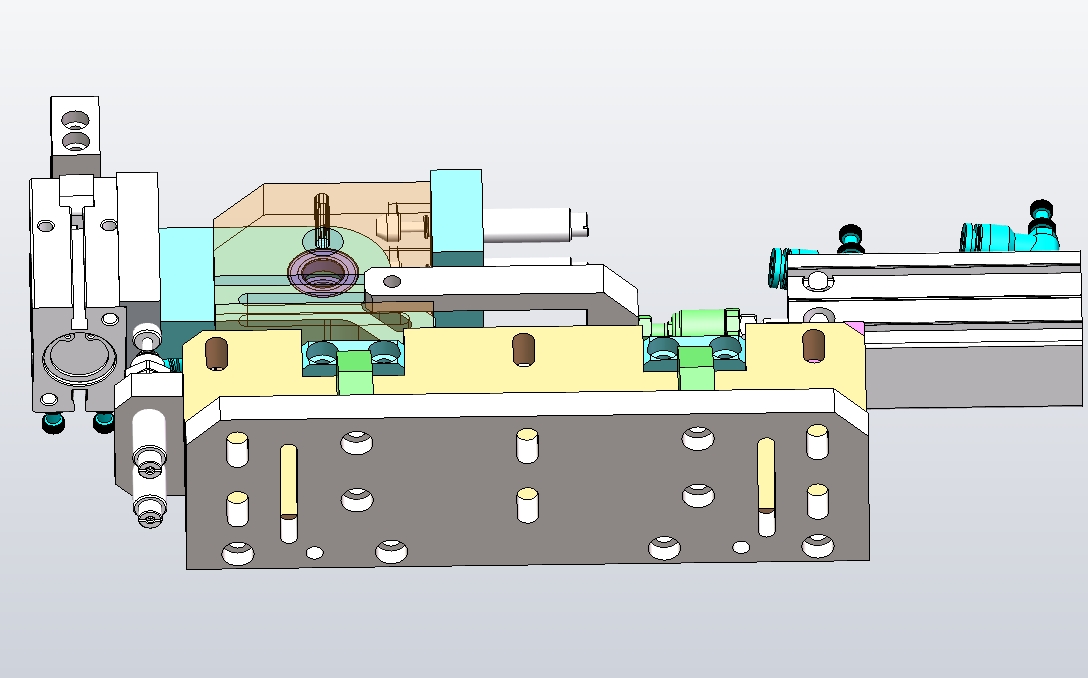M3425-直动连杆式90°翻转夹取搬运机构三维SW2016带参