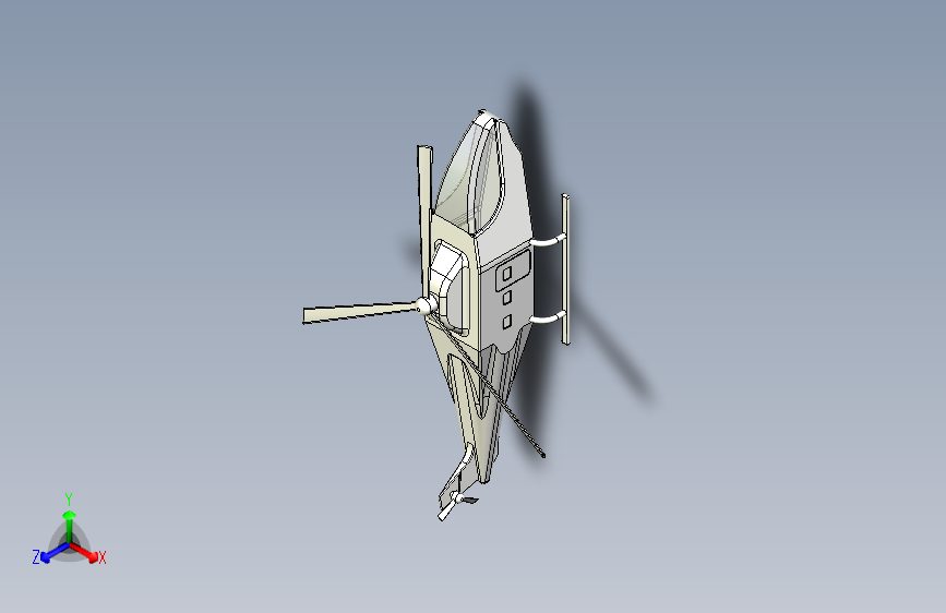 M4116-一种旋翼直升机模型三维inventor2020无参