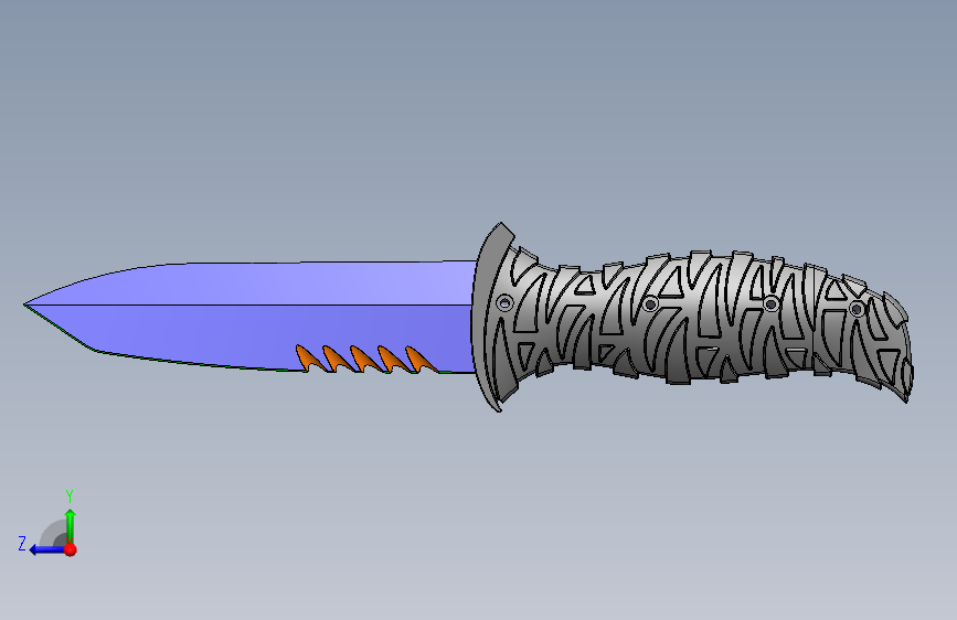 Crkt Ultima匕首3D模型图纸 Solidworks设计 附STEP格式