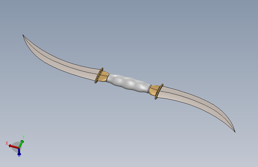 Haladie印度双刃剑3D模型图纸 Solidworks设计 附STEP格式
