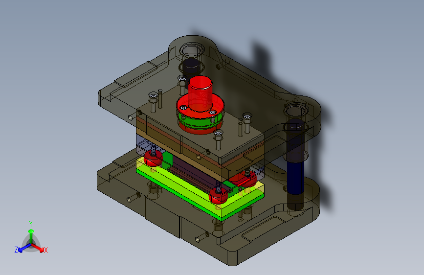 M4285-落料冲孔复合模三维ProE5.0带参