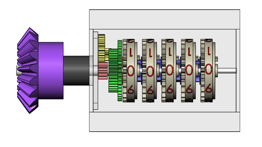 M4360-机械齿轮计数器三维SW2016带参
