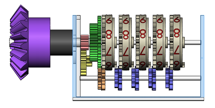 M4360-机械齿轮计数器三维SW2016带参