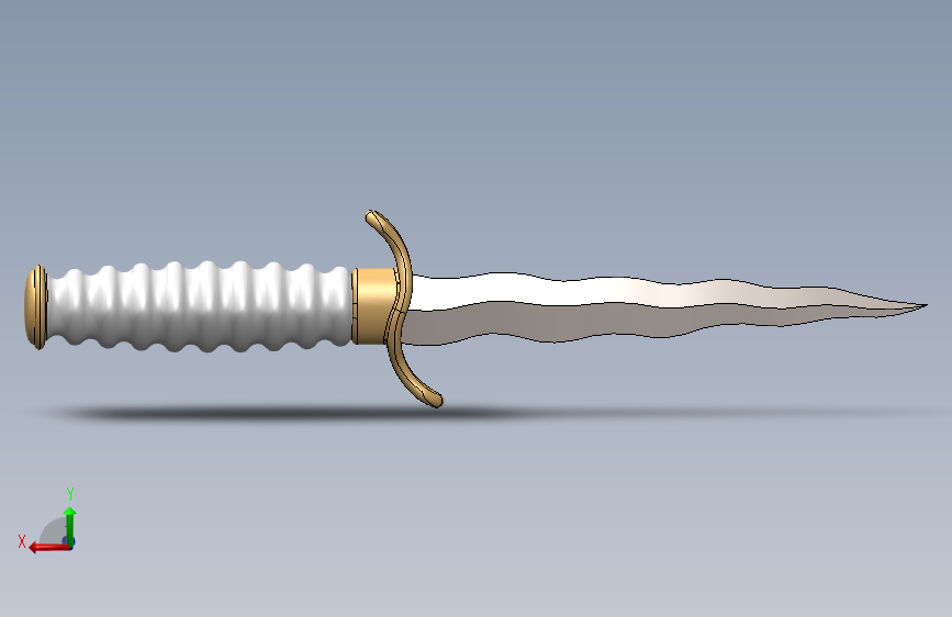 克里斯匕首Kris Dagger模型3D图纸 Solidworks设计 附STEP格式