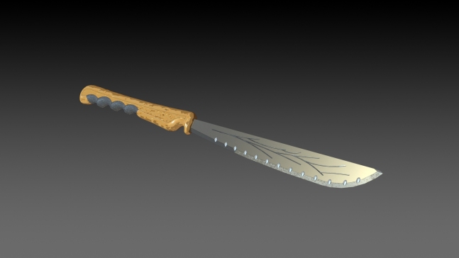 一把短刀模型3D图纸 Solidworks设计