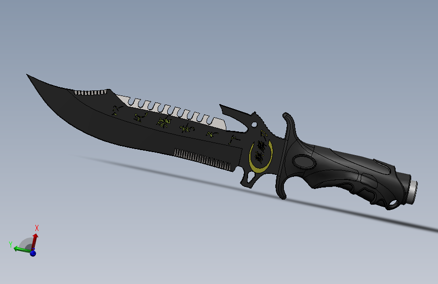 诛仙神器麒麟刀三维建模图纸 solidworks设计