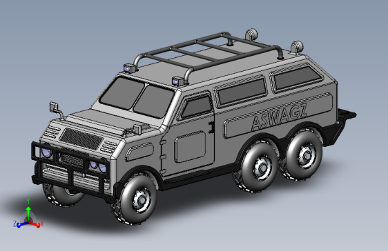 装甲Jun车简易模型3D图纸 Solidworks设计