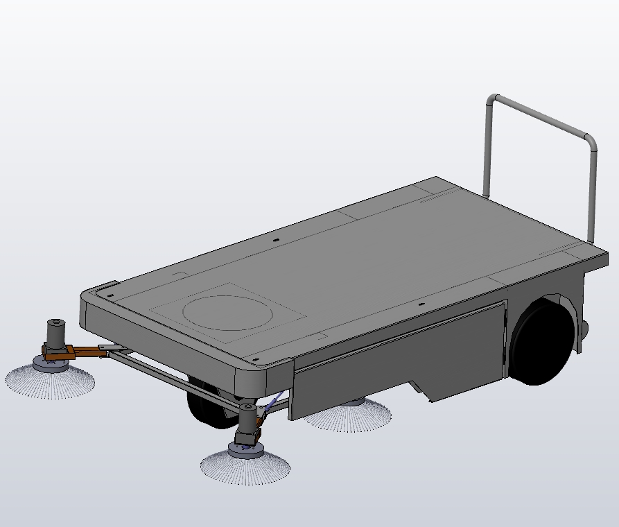 M5893-三轮扫地车底盘三维SW模型三维SW2016带参