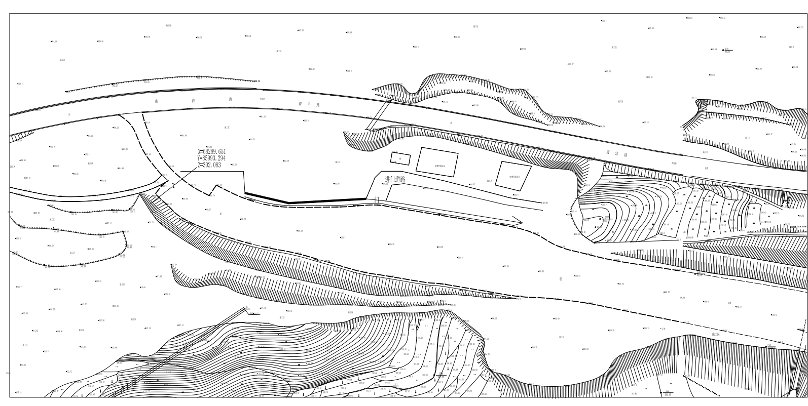 M1403-公路高边坡桩板式挡墙格构式锚杆支护计算CAD+说明