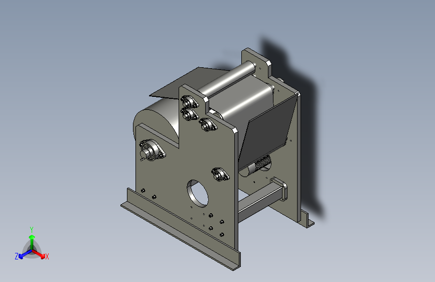 M0936-印刷机收纸装置设计三维SW2014带参+CAD+说明