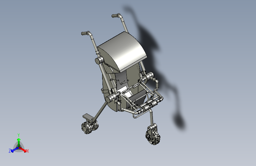 M1349-多功能儿童车设计三维SW2013无参+CAD+说明