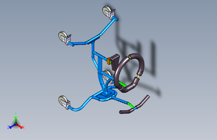 M6441-残疾儿童助行学步车设计三维CatiaV5R20带参+CAD+说明书