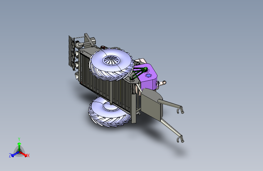 W3309-大蒜收获机creo6.0可编辑+cad