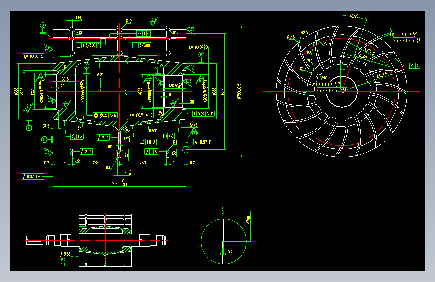 M1027-2BEK 400 水环真空泵 装配图 （生产用图）CAD