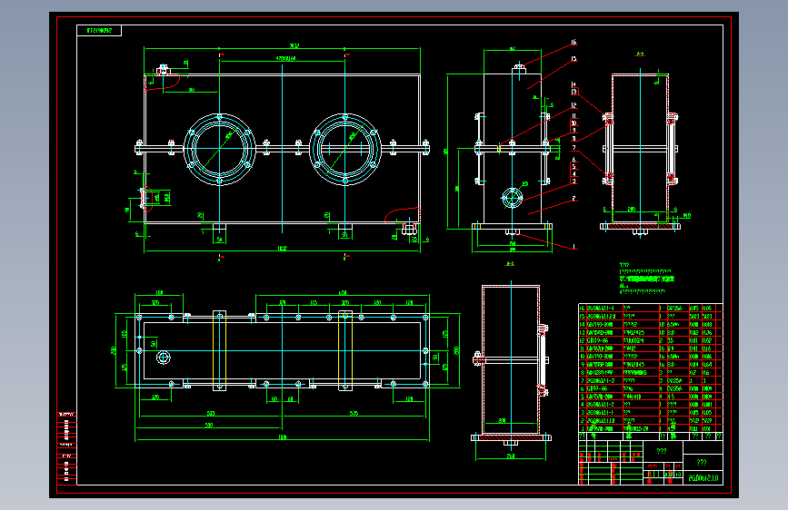 M0043-2GD0612双轴剪切式破碎机图纸CAD