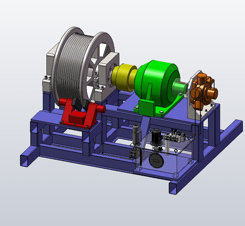 M5968-液压绞车设计图三维SW2016带参